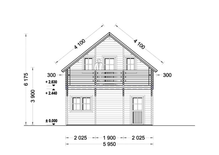 Blockbohlenhaus LISA (66mm) 108m²