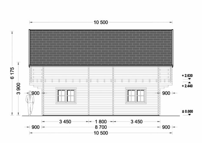 Blockbohlenhaus LISA (66mm) 108m²