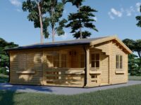 Blockbohlenhaus BASEL 6x6 m, 36 m² ISOLIERT