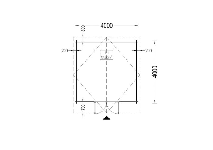 Gartenhaus PALM, 4x4m, 16m²