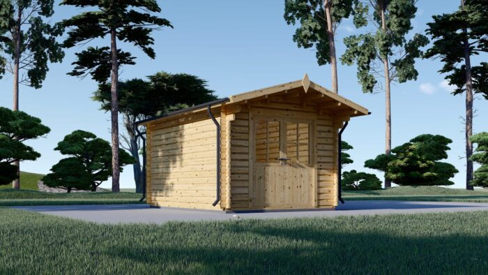 Premium Gartenhaus aus Holz PETRA (34mm), 3x3m