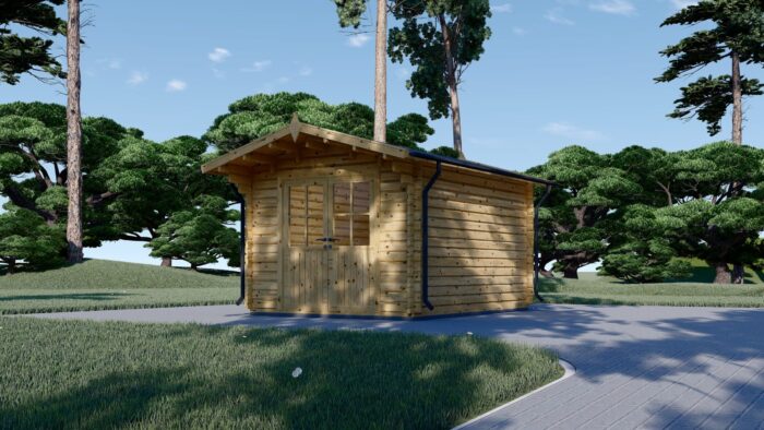 Premium Gartenhaus aus Holz PETRA (34mm), 3x3m