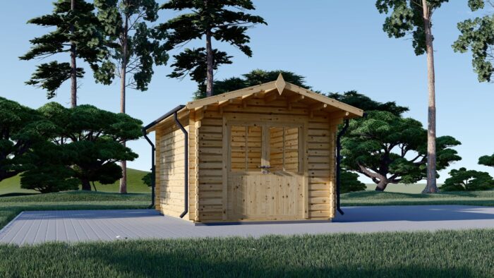 Premium Gartenhaus aus Holz PETRA (34mm), 3x3m