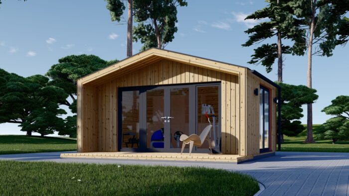 Gartenhaus ELSA (34 mm + Holzverschalung), 5x3m, 15m²