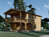 Blockbohlenhaus TURIN (44 + 44 mm), 100 m² + 20m² Terrasse