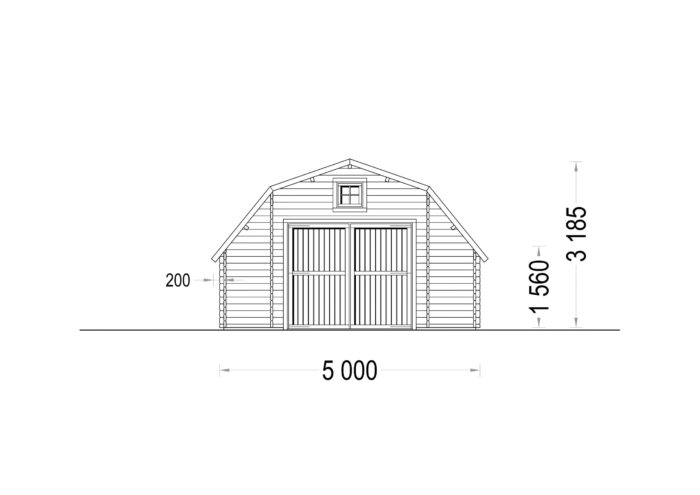 Holzgarage Kansas (44mm), 5x6m, 30m²