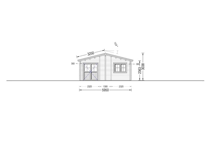 Blockbohlenhaus BIRGIT (66mm), 6x19m, 114m²