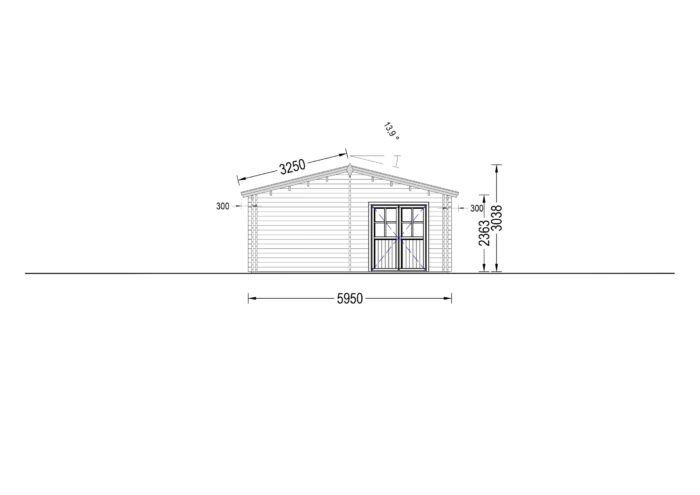 Blockbohlenhaus BOZEN (44 + 44mm), 15x6m, 90m² Isoliert