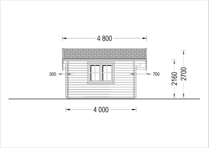 Premium Gartenhaus CLAUDIA (44mm) 28m²