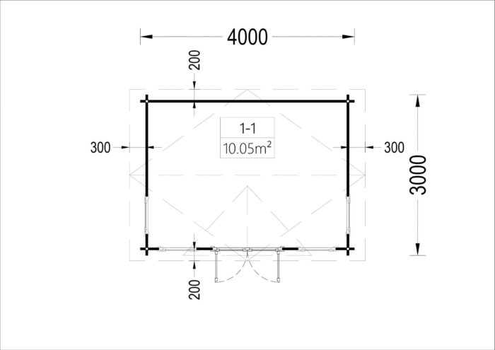 Premium Gartenhaus BRÜSSEL, 4x3m, 12m²