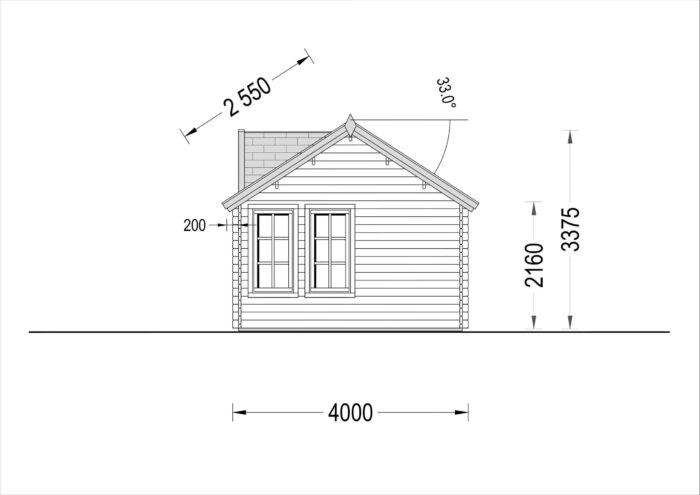 Gartenhaus BRÜSSEL 5.5x4 m, 22 m²