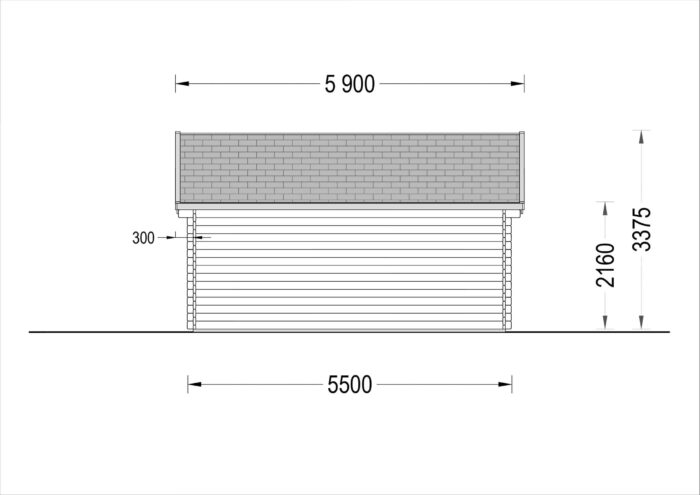 Gartenhaus BRÜSSEL 5.5x4 m, 22 m²