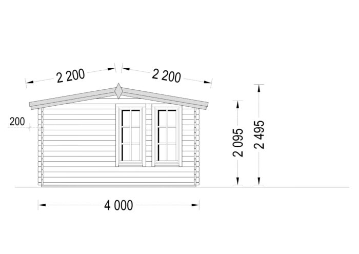 Gartenhaus DORA, 6x4 m, 24 m²