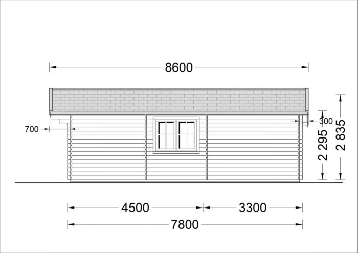 Blockbohlenhaus Daniela 43m²