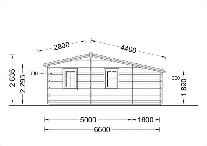 Blockbohlenhaus Daniela 43m²