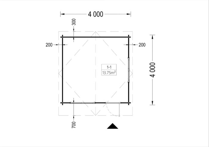 Premium Gartenhaus Donau, 4x4m, 16m²