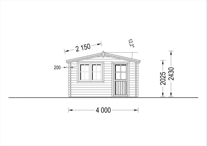 Premium Gartenhaus Donau, 4x4m, 16m²