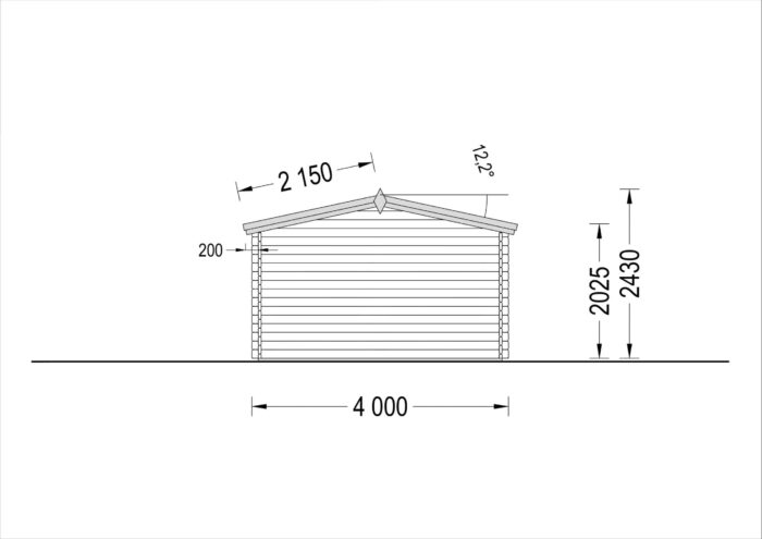 Premium Gartenhaus Donau, 4x4m, 16m²