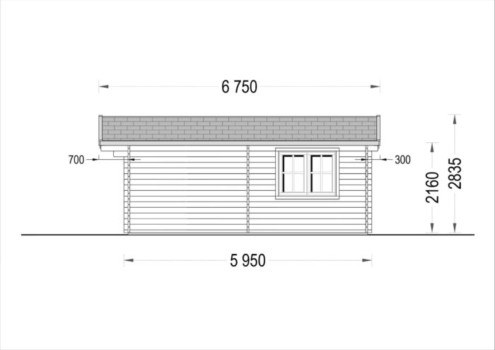 Gartenhaus Donau (44mm) 6x6m, 36m²