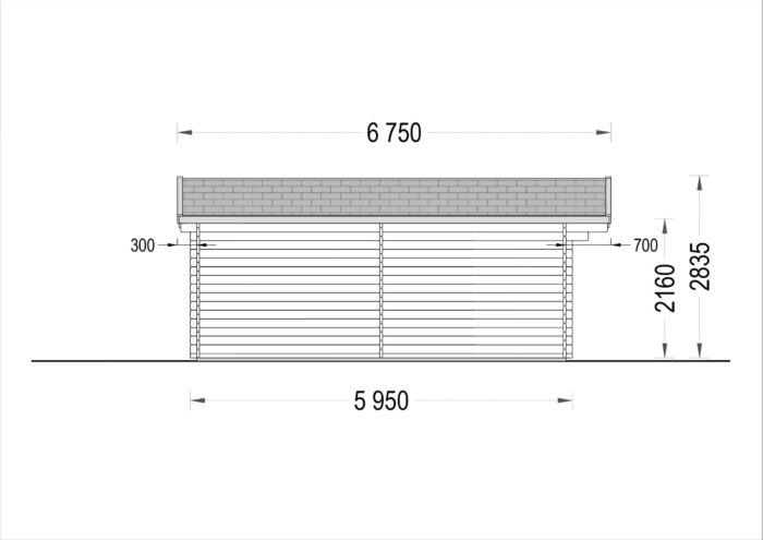 Gartenhaus Donau (44mm) 6x6m, 36m²