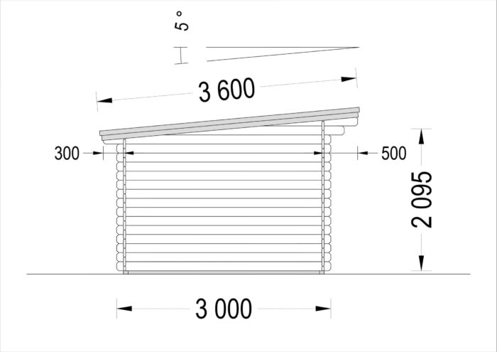 Gartenhaus Donau 4x3 m, 12 m² mit Flachdach