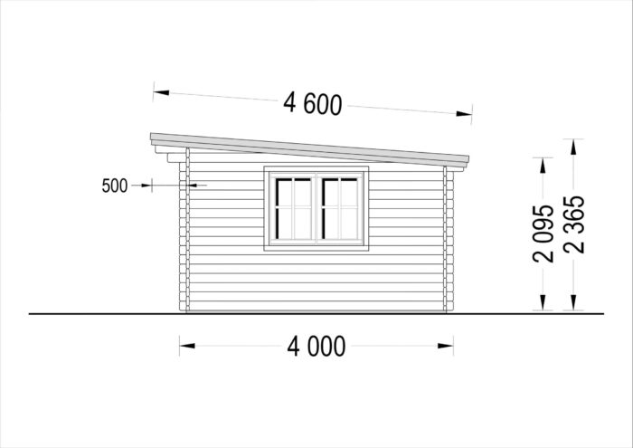 Gartenhaus Donau 5x4 m, 20 m² mit Flachdach