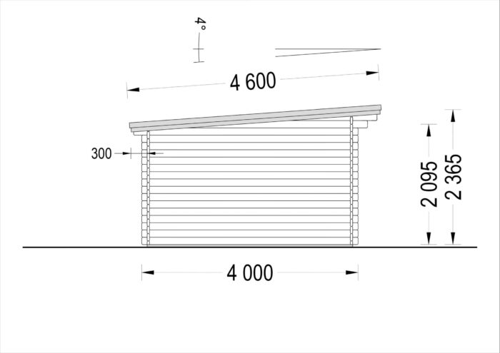 Gartenhaus Donau 5x4 m, 20 m² mit Flachdach