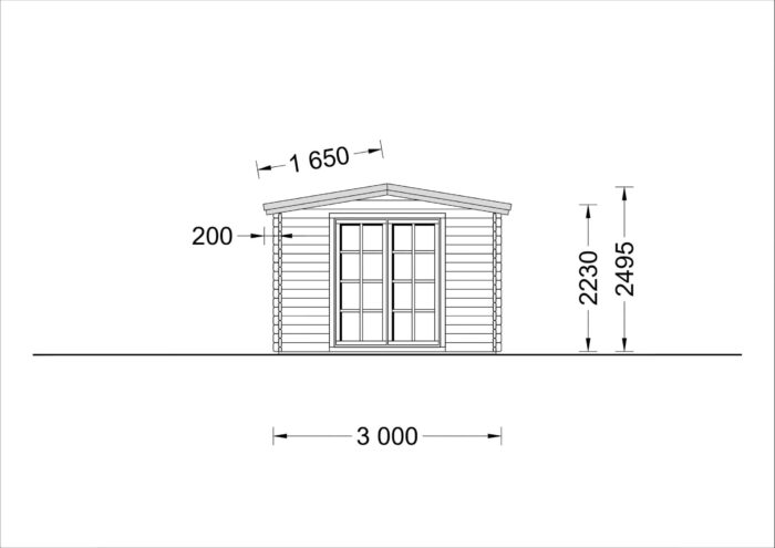 Premium Gartenhaus ELENA, 6.6 x 3 m, 20 m²