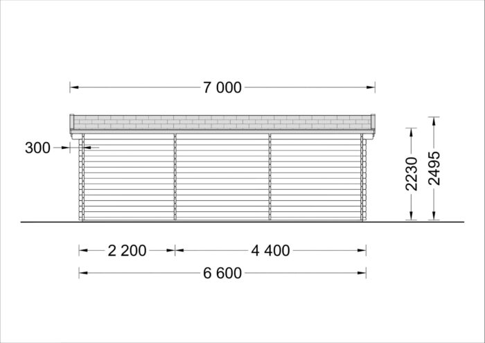 Premium Gartenhaus ELENA, 6.6 x 3 m, 20 m²