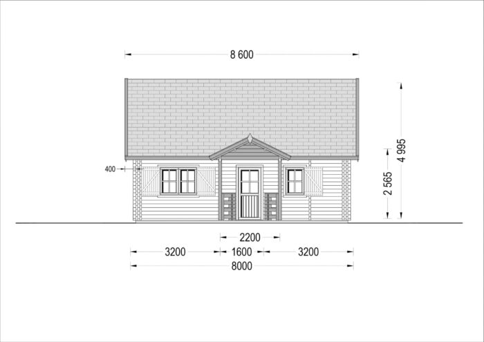 Blockbohlenhaus ERNI (44 + 44mm) 70m²