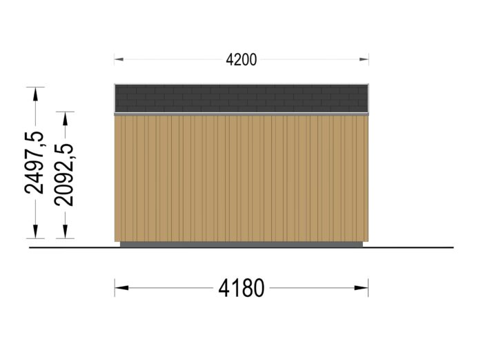 Gartenhaus ERMONES (34mm + Holzverschalung), 4x3m, 12m²