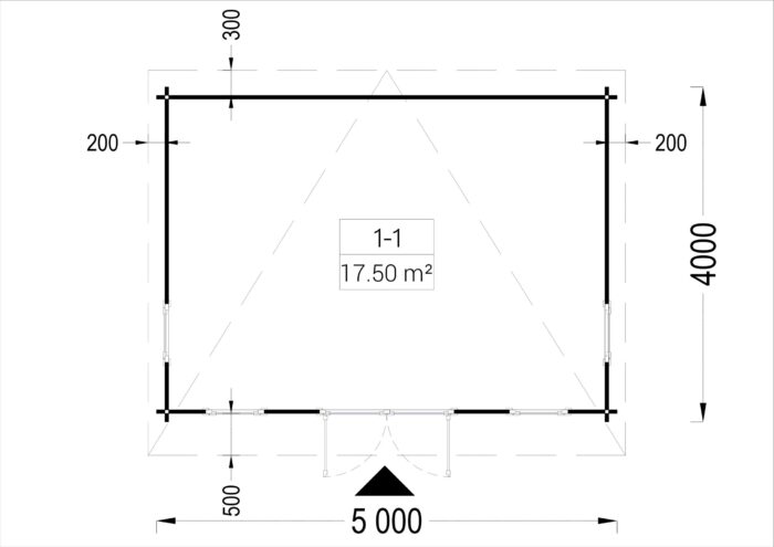 Gartenhaus aus Holz EBENSEE, 5x4 m, 20 m²