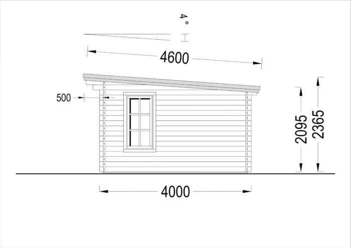 Gartenhaus aus Holz EBENSEE, 5x4 m, 20 m²