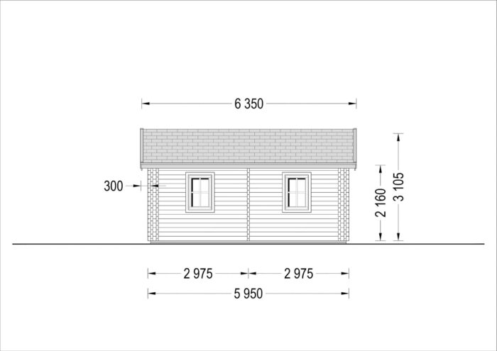 Premium Blockbohlenhaus FRITZ (44 + 44mm) 60m²