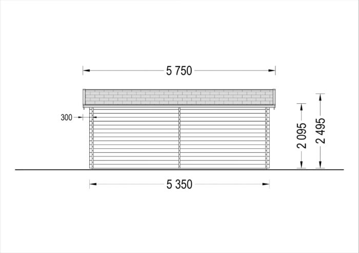 Einzelgarage aus Holz (44 mm), 3.6x5.4 m, 20 m²