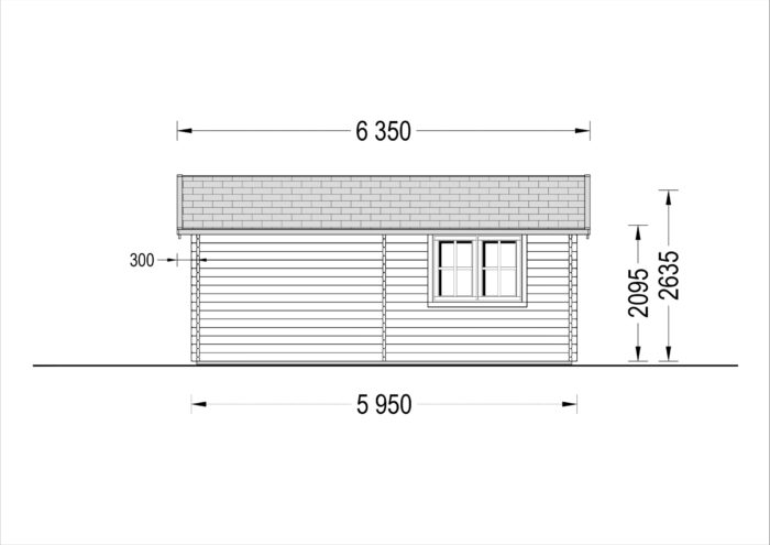 Einzelgarage aus Holz (44mm), 5x6m, 30m²