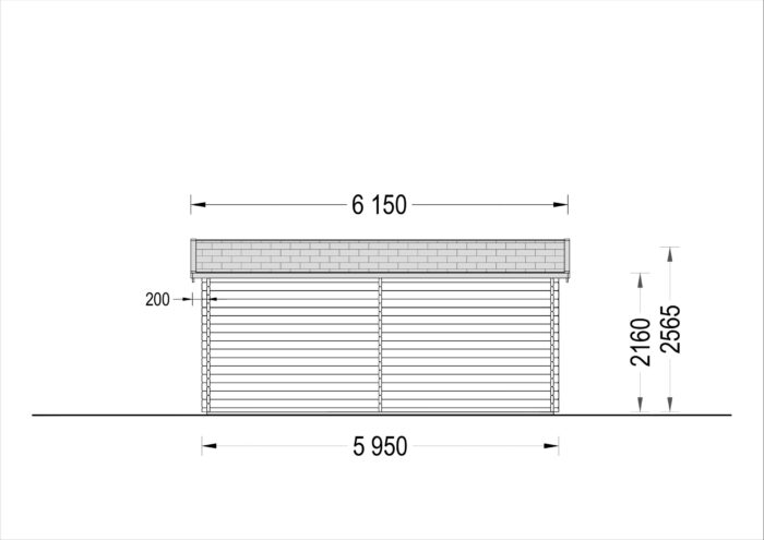 Doppelgarage aus Holz mit Pultdach (44 mm), 6x5 m, 30 m²