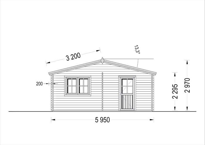 Doppelgarage aus Holz TWIN (44mm) 6x6m, 36m²