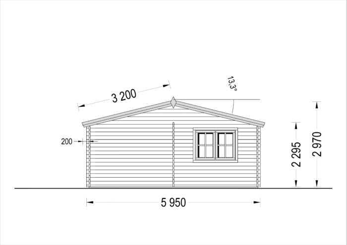 Doppelgarage aus Holz TWIN (44mm) 6x6m, 36m²