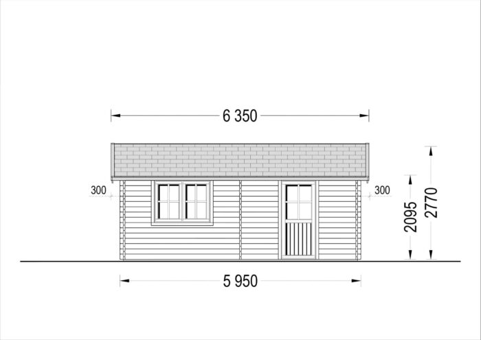 Doppelgarage aus Holz (44 mm) 6x6 m, 36 m²