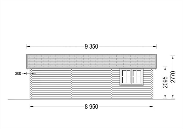 Doppelgarage aus Holz (44mm), 6x9 m, 54m²