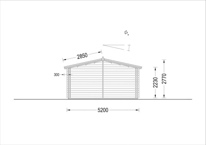 Blockbohlenhaus HANNES (44 + 44 mm) 42 m²