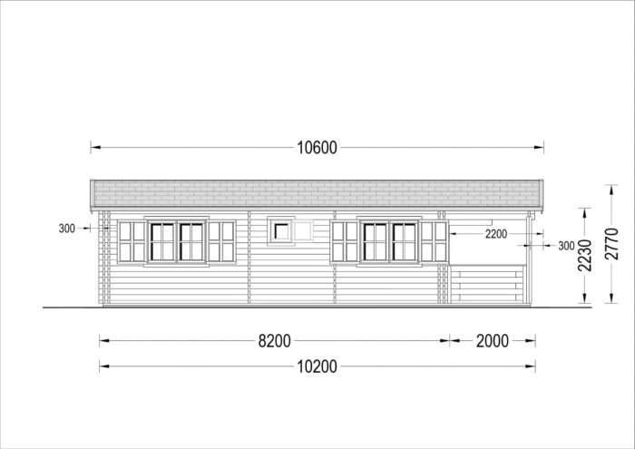 Blockbohlenhaus HANNES (44 + 44 mm) 42 m²