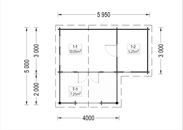 Premium Blockbohlenhaus IRIS (66 mm) 26 m²