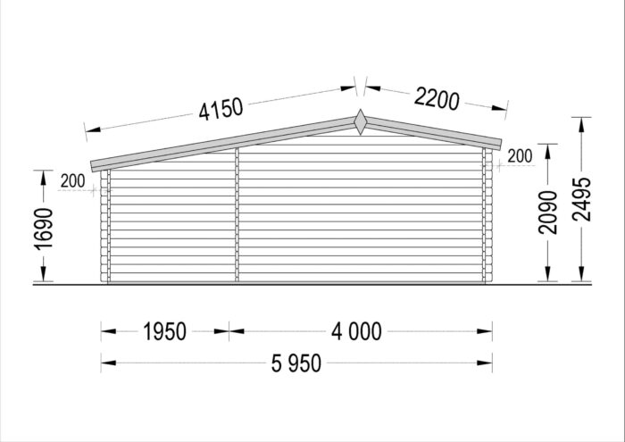 Premium Blockbohlenhaus IRIS (44 mm) 26 m²