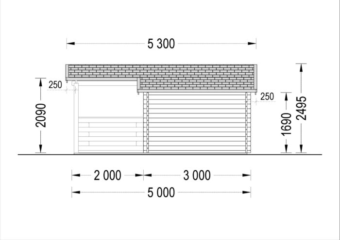 Premium Blockbohlenhaus IRIS (66 mm) 26 m²