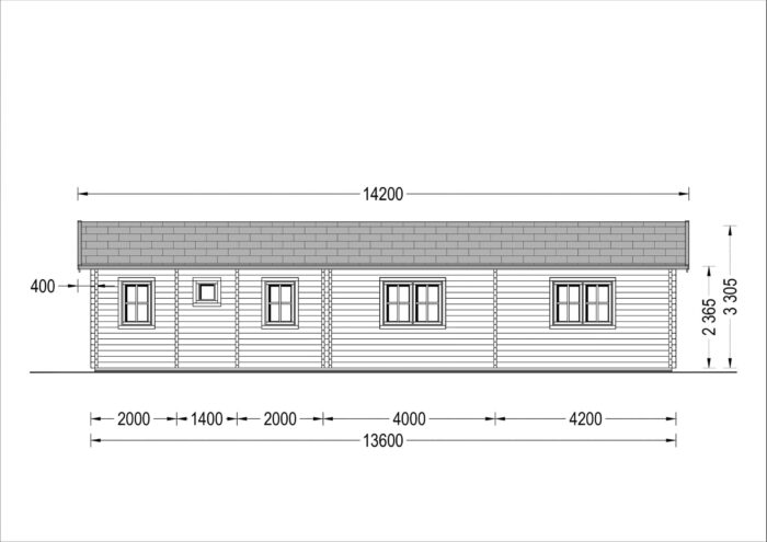 Blockbohlenhaus BERNAU (66 mm) 103 m²