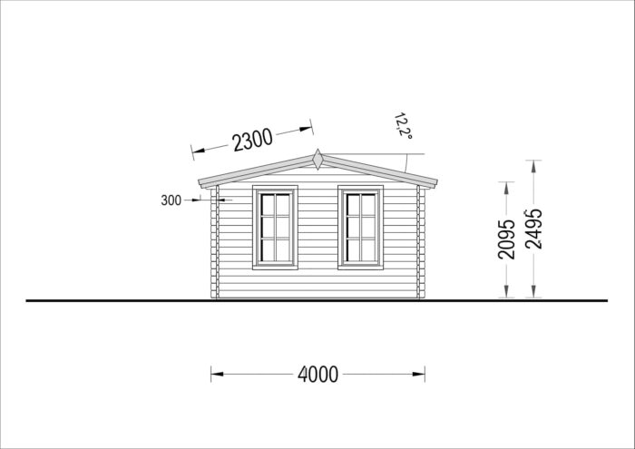 Blockbohlenhaus LEONIE 28m²