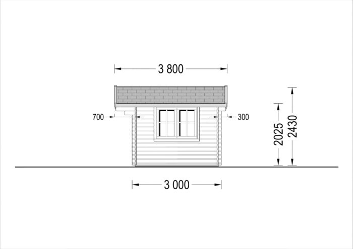 Premium Gartenhaus LINZ 4X3 m, 12 m²