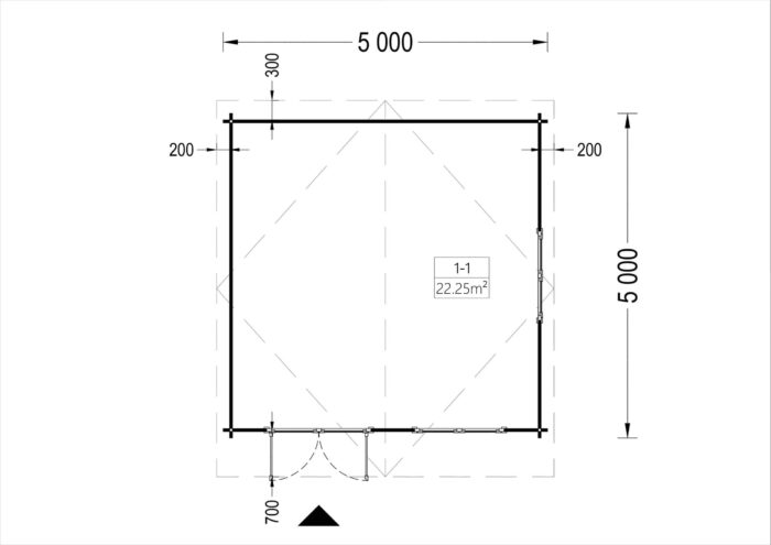 Premium Gartenhaus LINZ 5x5m, 25m²